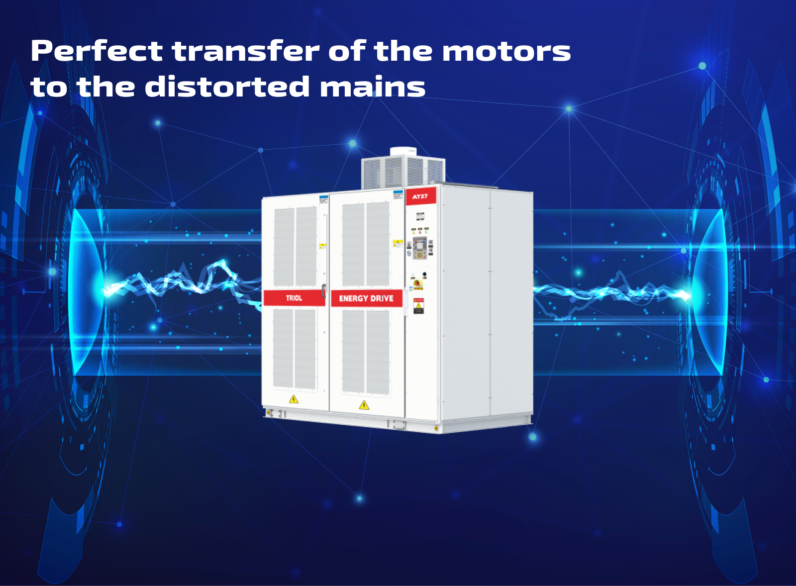 Perfect transfer of the motors to the distorted mains. And the transfer from the mains